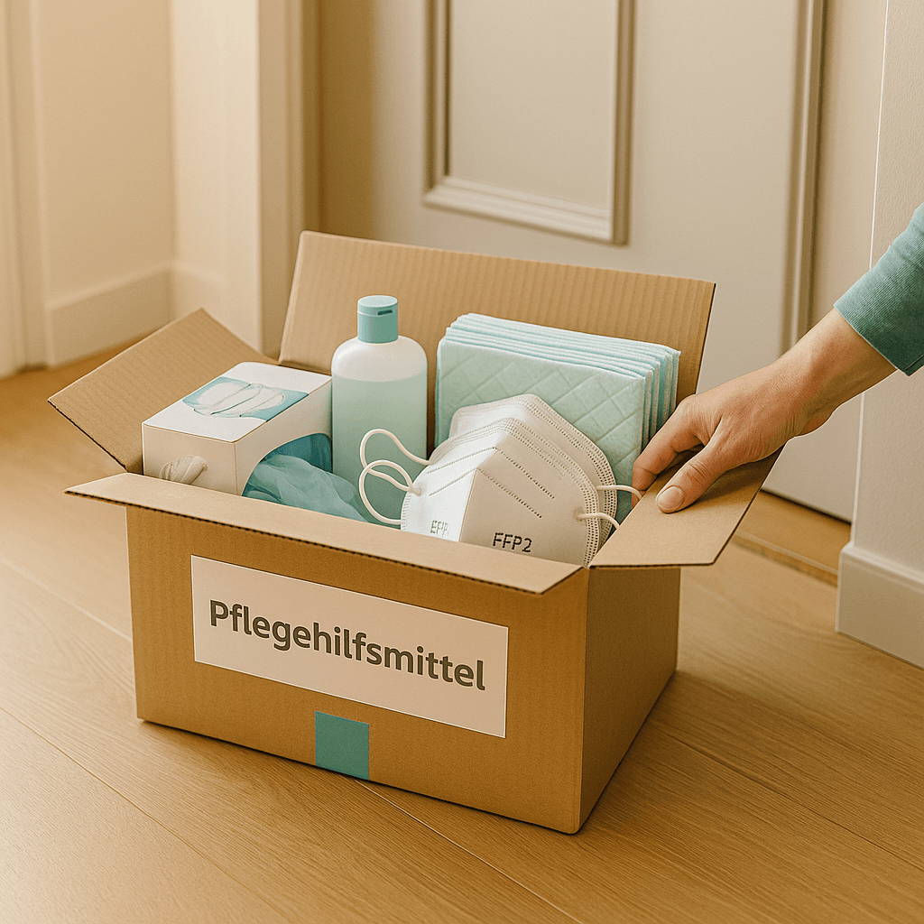 Pflegebox mit Pflegehilfsmitteln